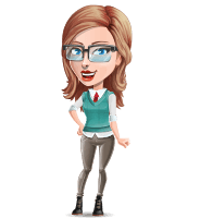 Pretty Young Female Teacher Cartoon Character