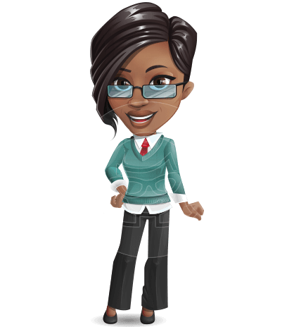 Smart School Teacher Woman Cartoon Character