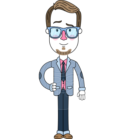 Linear Male Teacher Vector Character