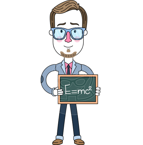 Linear Male Teacher Vector Character