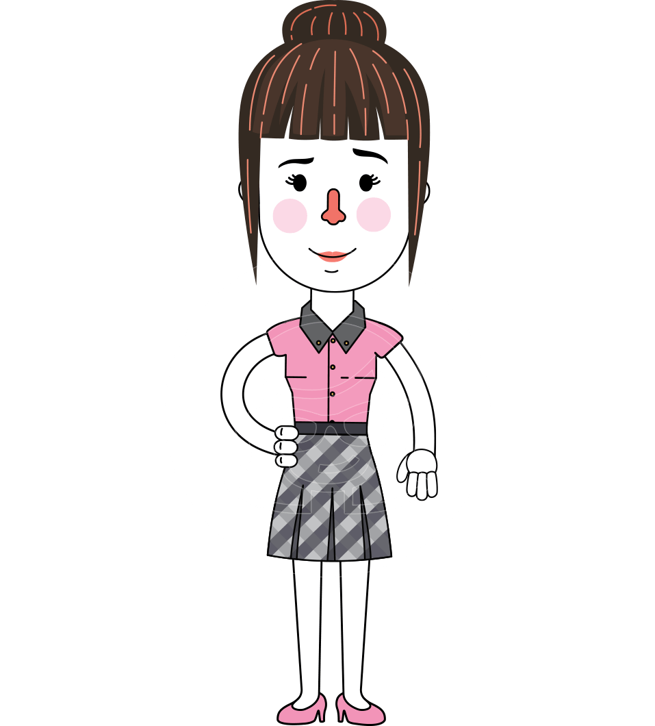 Linear Style Female Teacher Vector Character