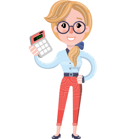 Flat Blonde Female Girl School Teacher Character