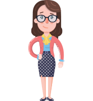 Flat Brunette Female Teacher Cartoon Character
