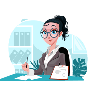 Modern Flat Business Woman Cartoon Character