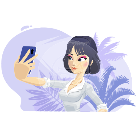 Modern Pretty Girl Cartoon Character