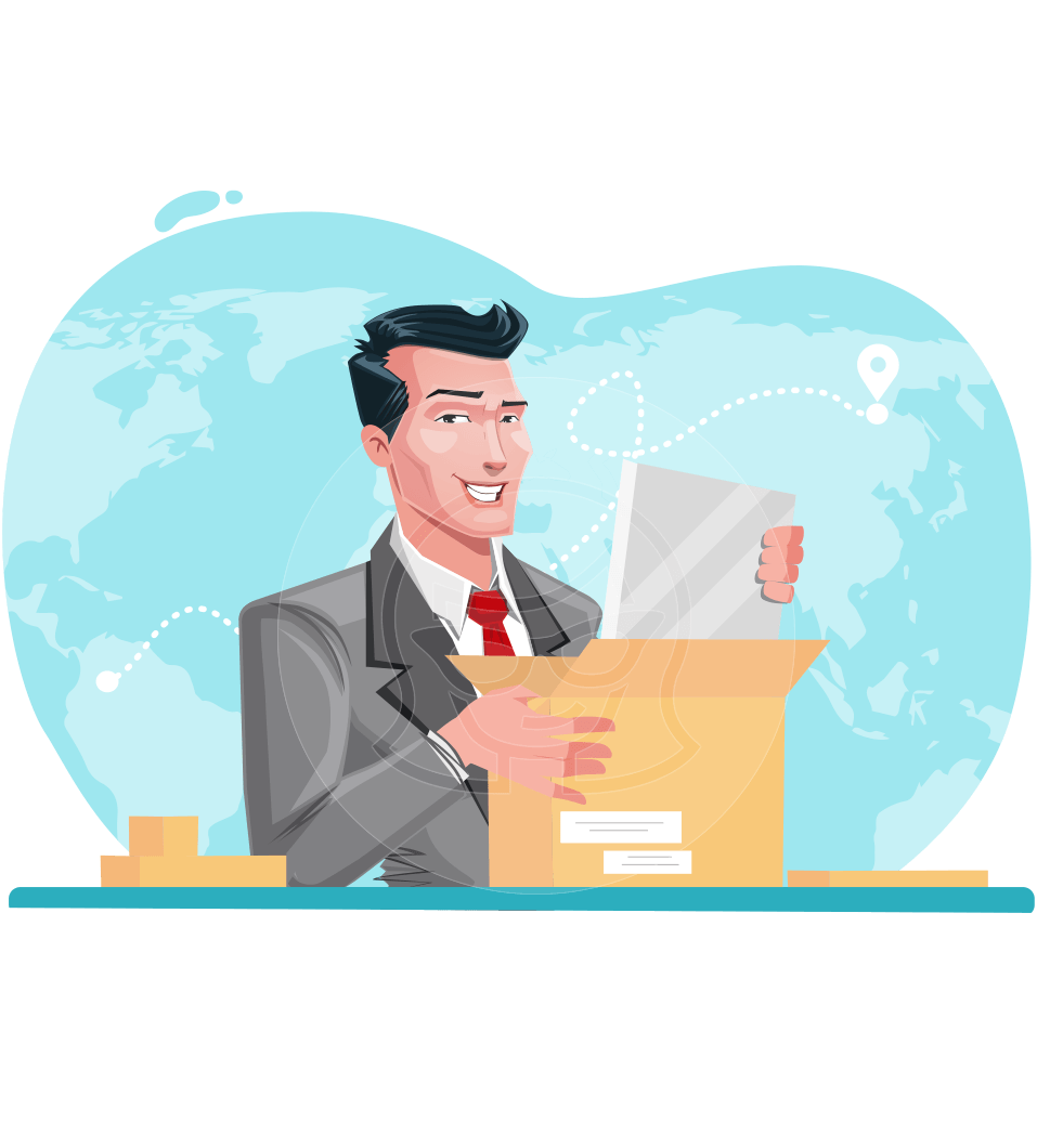 Modern Flat Style Businessman Cartoon Character