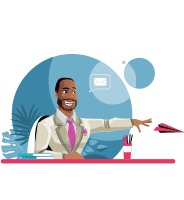 Modern Style African-American Man Vector Character