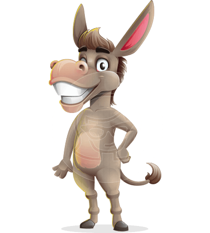 Cute Donkey Cartoon Character
