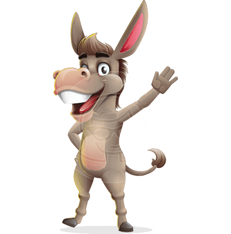 Cute Donkey Cartoon Character