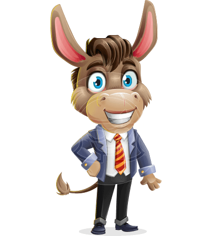 Business Donkey Cartoon Character