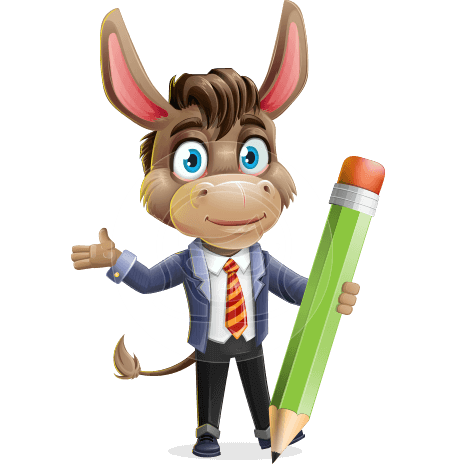 Business Donkey Cartoon Character