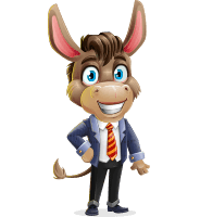 Business Donkey Cartoon Character