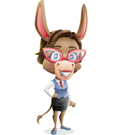 Female Donkey Cartoon Vector Character