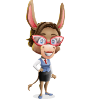 Female Donkey Cartoon Vector Character