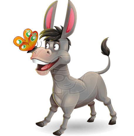 Funny Donkey Cartoon Character