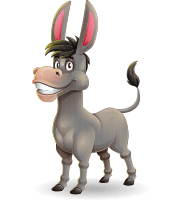 Funny Donkey Cartoon Character