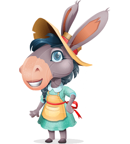 Farm Donkey Cartoon Character