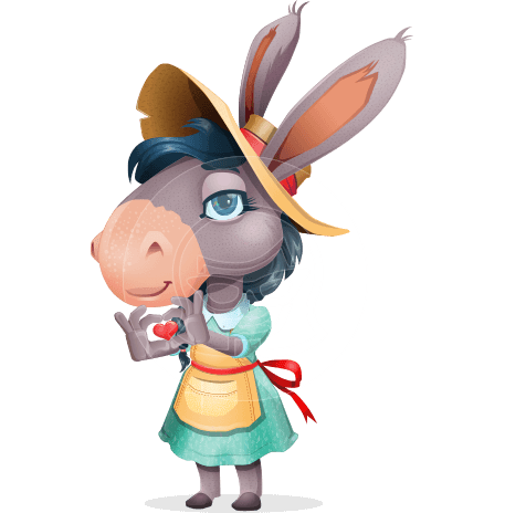 Farm Donkey Cartoon Character