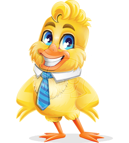 Yellow Duck Cartoon Vector Character