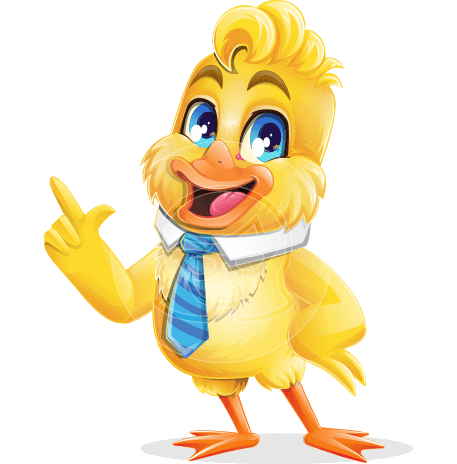 Yellow Duck Cartoon Vector Character