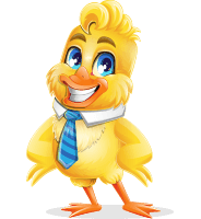 Yellow Duck Cartoon Vector Character