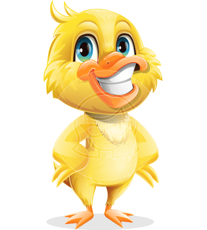 Cute Little Duck Cartoon Vector Character