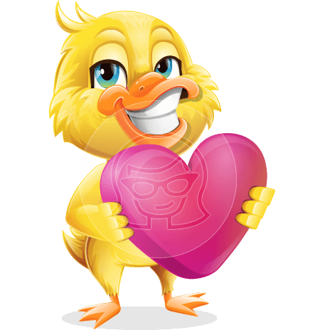 Cute Little Duck Cartoon Vector Character