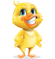Cute Little Duck Cartoon Vector Character