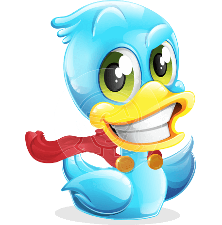 Blue Duck Cartoon Vector Character