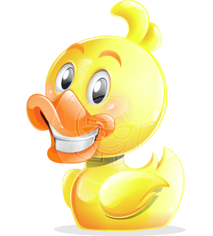 Rubber Duck Cartoon Vector Character