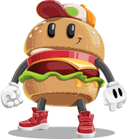 Cartoon Hamburger Vector Character