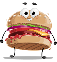 Burger Cartoon Vector Character