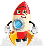 Cartoon Rocket Ship Vector Character