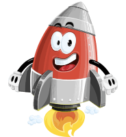 Cartoon Rocket Vector Character
