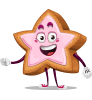 Cute Cookie Star Cartoon Character