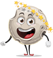 Cartoon Asteroid Character