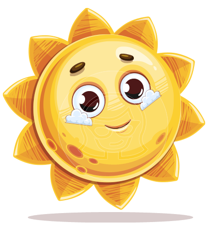 Cute Cartoon Sun Character