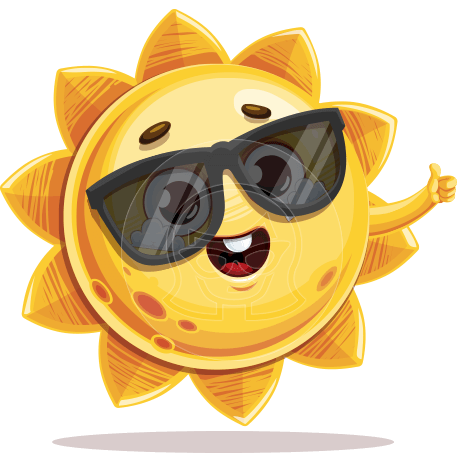 Cute Cartoon Sun Character