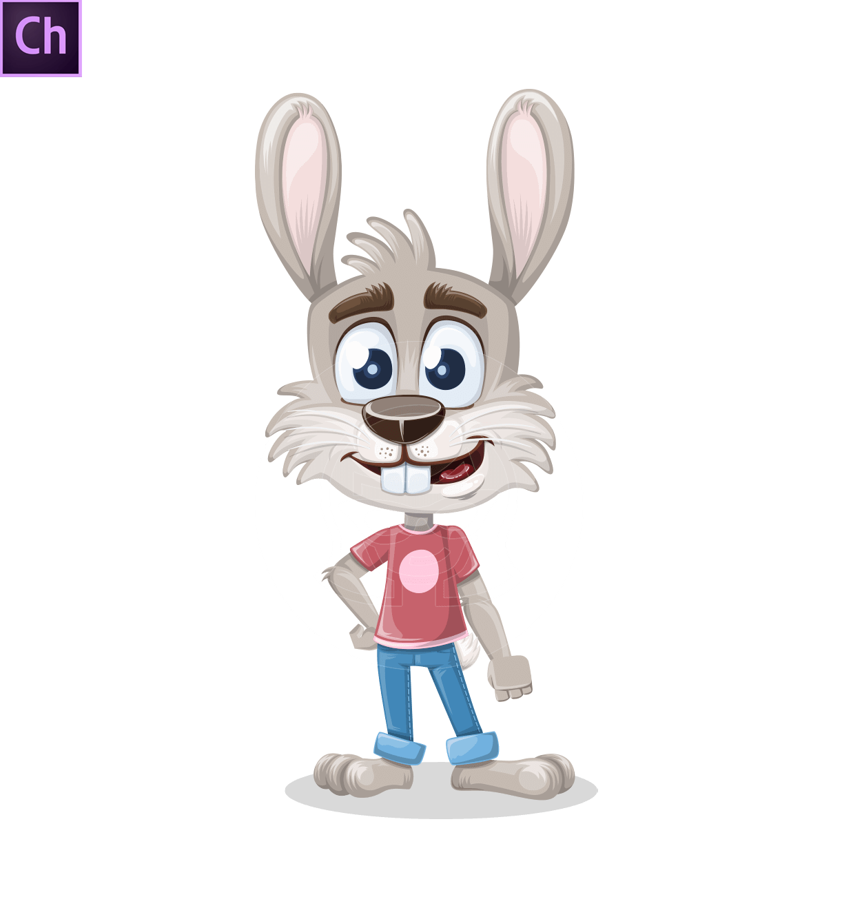 Grey Bunny Adobe Character Animator Puppet