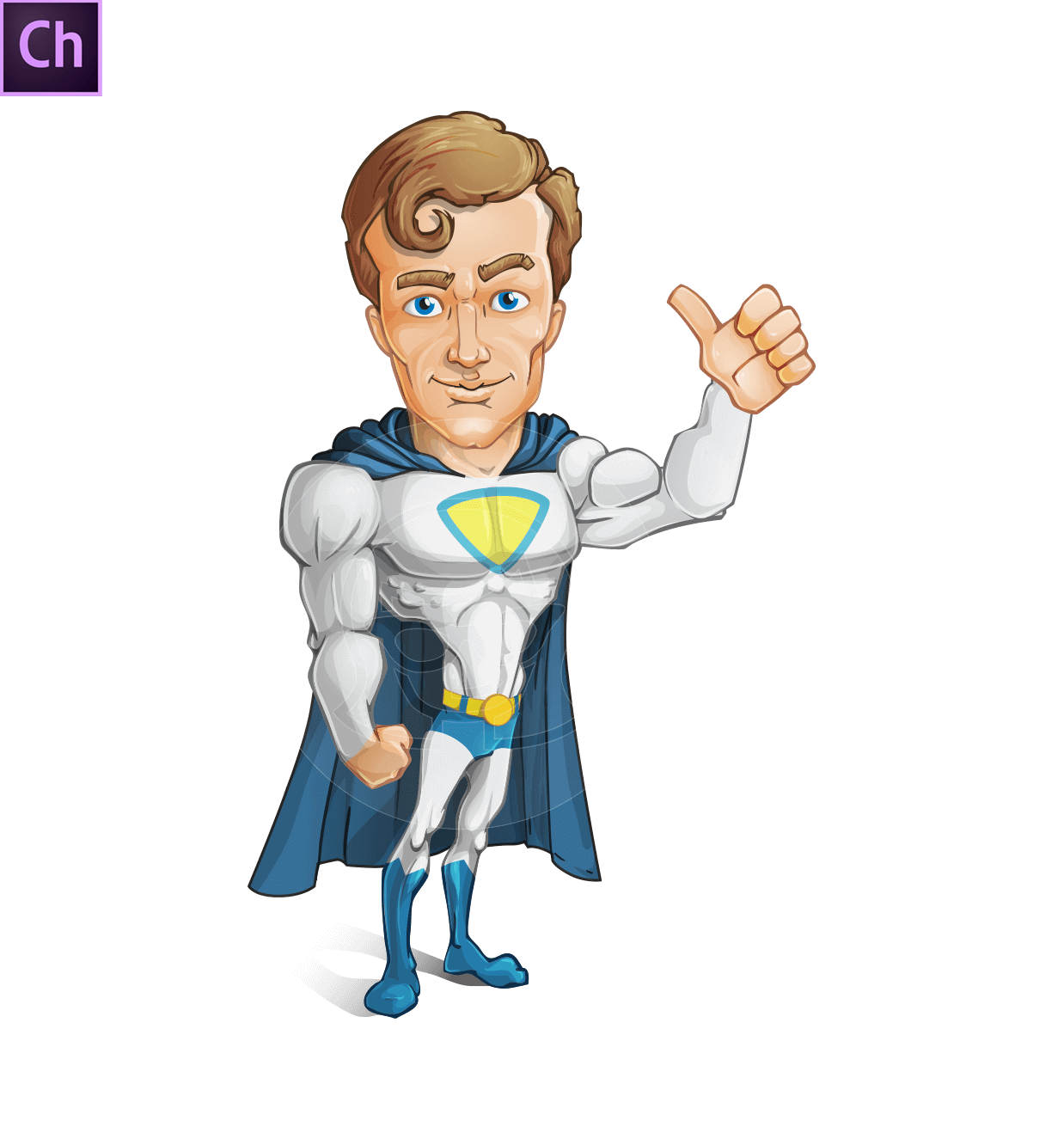 Hero With a Cape Character Animator Puppet