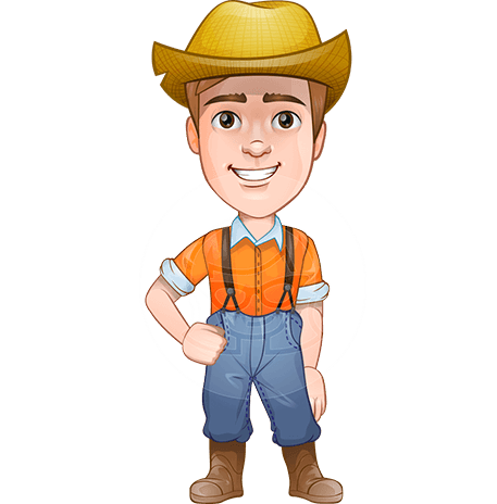 Farmer Man with Hat Character Animator Puppet