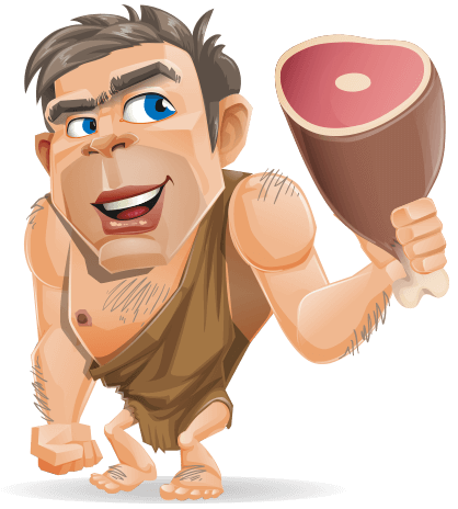 Caveman Cartoon Vector Character Set