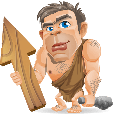 Caveman Cartoon Vector Character Set