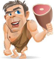 Caveman Cartoon Vector Character Set