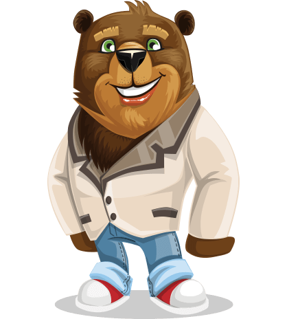 Bear Cartoon Character Set