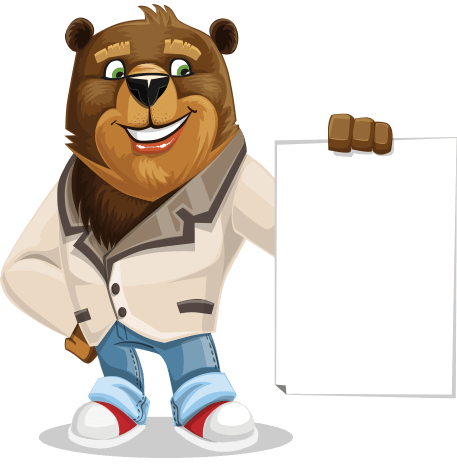 Bear Cartoon Character Set