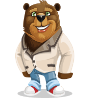 Bear Cartoon Character Set