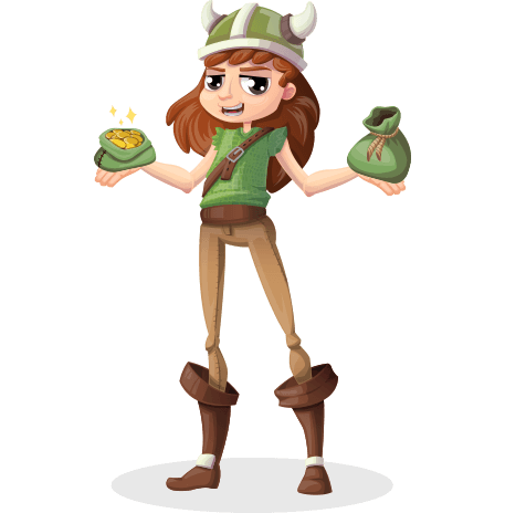 Female Viking Cartoon Character Set