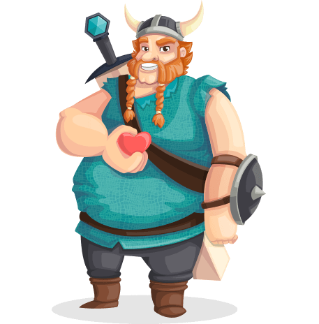 Male Viking Cartoon Character Set