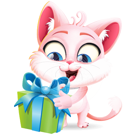 Pink Cat Cartoon Vector Character